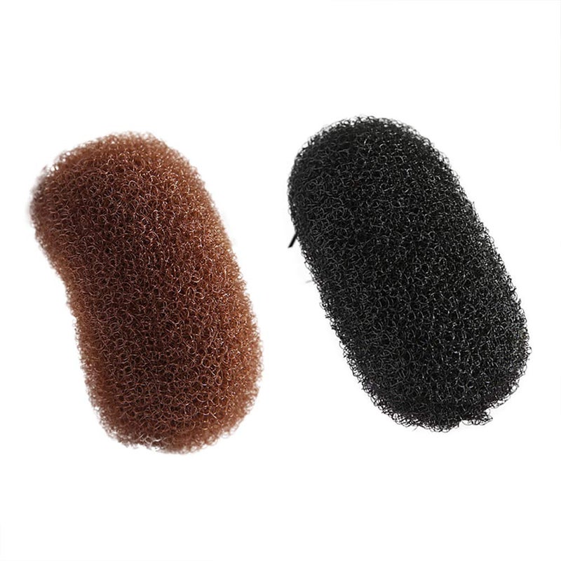 GSHLLO 2 Pcs Volume Hair Base Inserts Bump It Up Hair Pads - Black and Coffee - Image 1
